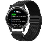 GIOPUEY Cinturini Magnetica Compatibile con Garmin D2 Air X10, Cinturino in morbido nylon intrecciato [unisex] [Traspirante] - Black
