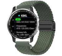 GIOPUEY Cinturini Magnetica Compatibile con Garmin D2 Air X10, Cinturino in morbido nylon intrecciato [unisex] [Traspirante] - Green