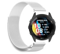 GIOPUEY Cinturini Magnetica Compatibile con Garmin Forerunner 265, Cinturino in acciaio inossidabile intrecciato [magnetico] - Silver