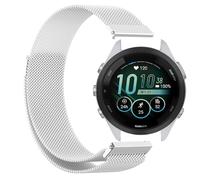 GIOPUEY Cinturini Magnetica Compatibile con Garmin Forerunner 265S, Cinturino in acciaio inossidabile intrecciato [magnetico] - Silver