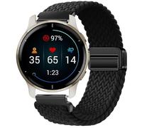 GIOPUEY Cinturini Magnetica Compatibile con Garmin Venu 2 Plus, Cinturino in morbido nylon intrecciato [unisex] [Traspirante] - Black