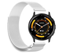 GIOPUEY Cinturini Magnetica Compatibile con Garmin Venu 3S, Cinturino in acciaio inossidabile intrecciato [magnetico] - Silver