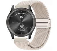 GIOPUEY Cinturini Magnetica Compatibile con Garmin VivoMove Trend, Cinturino in morbido nylon intrecciato [unisex] [Traspirante] - Beige