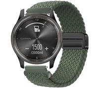 GIOPUEY Cinturini Magnetica Compatibile con Garmin VivoMove Trend, Cinturino in morbido nylon intrecciato [unisex] [Traspirante] - Green