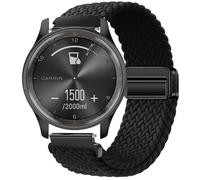 GIOPUEY Cinturini Magnetica Compatibile con Garmin VivoMove Trend, Cinturino in morbido nylon intrecciato [unisex] [Traspirante] - Black