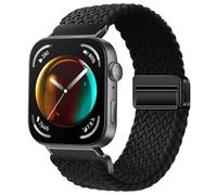 GIOPUEY Cinturini Magnetica Compatibile con Huawei Wacth Fit 4/Fit 4 Pro/Fit 3, Cinturino in morbido nylon intrecciato [unisex] [Traspirante] - black/white