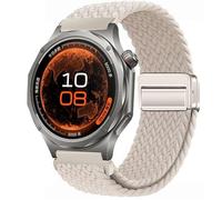 GIOPUEY Cinturini Magnetica Compatibile con OnePlus Watch 4, Cinturino in Morbido Nylon Intrecciato [Unisex] [Traspirante] - Beige