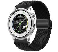 GIOPUEY Cinturini Magnetica Compatibile con Oppo Watch S, Cinturino in Morbido Nylon Intrecciato [Unisex] [Traspirante] - Black