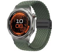 GIOPUEY Cinturini Magnetica Compatibile con Oppo Watch X3, Cinturino in Morbido Nylon Intrecciato [Unisex] [Traspirante] - Green