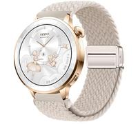 GIOPUEY Cinturini Magnetica Compatibile con Oppo Watch X3 mini, Cinturino in morbido nylon intrecciato [unisex] [Traspirante] - Beige