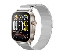 GIOPUEY Cinturini Magnetica Compatibile con Realme Watch 5, Cinturino in Acciaio Inossidabile Intrecciato [Magnetico] - Silver