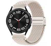 GIOPUEY Cinturini Magnetica Compatibile con Samsung Watch 6 Classic 43mm, Cinturino in morbido nylon intrecciato [unisex] [Traspirante] - Beige