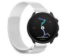 GIOPUEY Cinturini Magnetica Compatibile con SUUNTO 9 Baro, 24mm Cinturino in acciaio inossidabile intrecciato [magnetico] - Silver