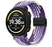 GIOPUEY Cinturini Magnetica Compatibile con SUUNTO Vertical 2, Cinturino in morbido nylon intrecciato [unisex] [Traspirante] - Purple/White