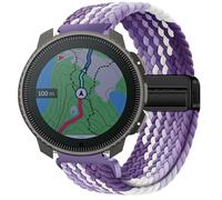 GIOPUEY Cinturini Magnetica Compatibile con SUUNTO Vertical, Cinturino in Morbido Nylon Intrecciato [Unisex] [Traspirante] - Purple/White