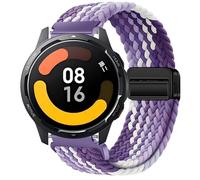 GIOPUEY Cinturini Magnetica Compatibile con Xiaomi Watch S1 Active, Cinturino in Morbido Nylon Intrecciato [Unisex] [Traspirante] - Purple/White