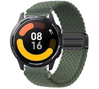 GIOPUEY Cinturini Magnetica Compatibile con Xiaomi Watch S1 Active, Cinturino in Morbido Nylon Intrecciato [Unisex] [Traspirante] - Green