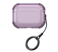 GIOPUEY Clear Cover Compatibile con Airpods Pro 3 2025, Custodia TPU, Ultrasottile Case Cover, Antiurto, Resistente ai Graffi - transparent purple