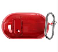 GIOPUEY Clear Cover Compatibile con Beats Solo Buds, Custodia TPU, Ultrasottile Case Cover, Antiurto, Resistente ai Graffi - transparent red
