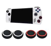 GIOPUEY Copri Analogici Compatibile con ASUS ROG Ally/Ally X, 4 Pezzi Silicone Joystick Thumb Stick Grips cap Cover Case Custodia Protettiva, Morbida e Antiscivolo - Red+Black