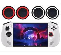 GIOPUEY Copri Analogici Compatibile con Lenovo Legion Go S, 4 Pezzi Silicone Joystick Thumb Stick Grips cap Cover Case Custodia Protettiva, Morbida e Antiscivolo - Black/Red+Black/White