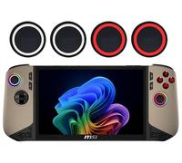 GIOPUEY Copri Analogici Compatibile con MSI Claw 8 AI+/MSI Claw, 4 Pezzi Silicone Joystick Thumb Stick Grips cap Cover Case Custodia Protettiva, Morbida e Antiscivolo - Red+Black
