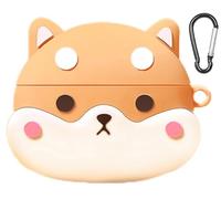 GIOPUEY Coque Compatible avec Huawei Freebuds 7i, Mignon Drôle Dessin Animé TPU Silicone Protection étui avec Crochet Porte-clés Housse Case Pour Garçon fille homme femme - Corgi