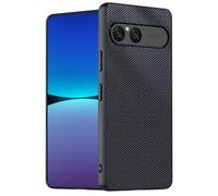 GIOPUEY Coque Compatible avec Sony Xperia 10 VII, Cuir PU + PC Dur étui,Texture Spéciale du Cuir Case,Anti-Empreintes Digitales, Anti-Rayures - Black-1