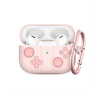 GIOPUEY Cover Compatibile con AirPods 3, Carino Divertente Cartone Animato TPU Silicone Custodia, Protettiva Case Cover con Gancio Portachiavi per Uomini Donne - Pink