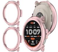 GIOPUEY Cover Compatibile con Amazfit Active 2, [2 Pezzi] Hard Plastic, Anti-Bump, Amazfit Active 2 Custodia - Pink