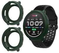 GIOPUEY Cover Compatibile con Amazfit Active 2, [2 Pezzi] Morbido TPU Silicone Case Protettiva, Ultra-Sottile Custodia - Dark Green