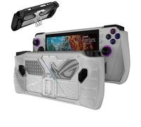 GIOPUEY Cover Compatibile con ASUS ROG Ally - con Supporto, Copertura PC Trasparente & Bumper TPU Morbido - White