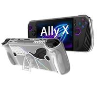 GIOPUEY Cover Compatibile con ASUS ROG Ally X 2024 - con Supporto, Copertura PC Trasparente & Bumper TPU Morbido - Clear