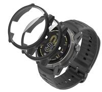 GIOPUEY Cover Compatibile con COROS APEX 4 46mm, [2 Pezzi] Pellicola Protettiva Vetro + Cornice in Plastica Rigida Custodia - black+black