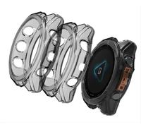 GIOPUEY Cover Compatibile con Fenix 8 51mm AMOLED, [2 Pezzi] Soft TPU, Shock Resistant Custodia - Black+Black