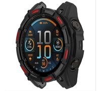 GIOPUEY Cover Compatibile con Fenix 8 51mm AMOLED, TPU Silicone Premium Morbido e Leggero Protettiva Case Cover, Antiurto&Caduta Custodia - Black/Red