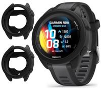 GIOPUEY Cover Compatibile con Garmin Forerunner 165, [2 Pezzi] Morbido TPU Silicone Case Protettiva, Ultra-Sottile Custodia - Black