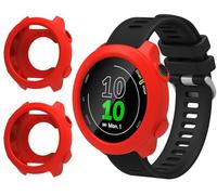 GIOPUEY Cover Compatibile con Garmin Forerunner 55, [2 Pezzi] Morbido TPU Silicone Case Protettiva, Ultra-Sottile Custodia - Red