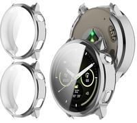 GIOPUEY Cover Compatibile con Garmin Venu 4 41mm, [2 Pezzi] Soft TPU, Shock Resistant Custodia - Silver+Silver