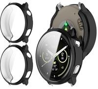 GIOPUEY Cover Compatibile con Garmin Venu 4 45mm, [2 Pezzi] Soft TPU, Shock Resistant Custodia - Black+Black