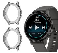 GIOPUEY Cover Compatibile con Garmin Venu 4 45mm, [2 Pezzi] Soft TPU, Shock Resistant Custodia - Black+Black