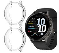 GIOPUEY Cover Compatibile con Garmin Venu 4 45mm, [2 Pezzi] Soft TPU, Shock Resistant Custodia - Transparent+Transparent