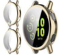GIOPUEY Cover Compatibile con Garmin Vivoactive 5, [2 Pezzi] Soft TPU, Shock Resistant Custodia - Gold+Gold