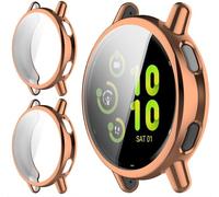 GIOPUEY Cover Compatibile con Garmin Vivoactive 5, [2 Pezzi] Soft TPU, Shock Resistant Custodia - Rose Gold+Rose Gold