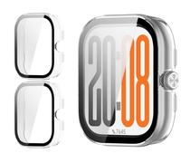 GIOPUEY Cover Compatibile con Honor Choice INFOWEAR Watch 2 PRO, [2 Pezzi] Pellicola Protettiva Vetro + Cornice in Plastica Rigida Custodia - Transparent+Transparent