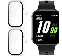 GIOPUEY Cover Compatibile con Honor Watch X5i, [2 Pezzi] Pellicola Protettiva Vetro + Cornice in Plastica Rigida Custodia - Transparent+Transparent