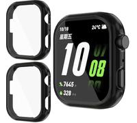 GIOPUEY Cover Compatibile con Honor Watch X5i, [2 Pezzi] Soft TPU, Shock Resistant Custodia - Black+Black