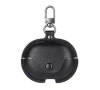 GIOPUEY Cover Compatibile con Huawei Freebuds Pro 5, PU Pelle Custodia, Protettiva Case Cover con Gancio Portachiavi per Uomini Donne - Black