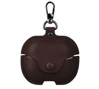 GIOPUEY Cover Compatibile con HUAWEI FreeBuds SE 4 ANC, PU Pelle Custodia, Protettiva Case Cover con Gancio Portachiavi per Uomini Donne - brown