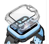 GIOPUEY Cover Compatibile con imoo Watch Phone Z1, Pellicola Protettiva Vetro + Cornice in Plastica Rigida Custodia - Clear